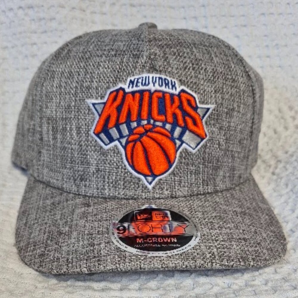 New York Knicks Cotton Weave Gray 9FORTY M-Crown A-Frame Snapback New Era CapNEW
